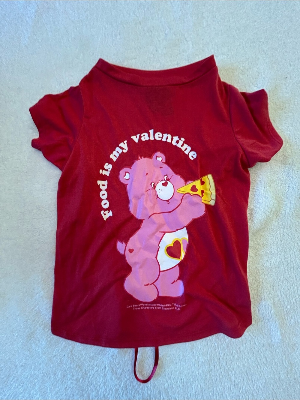 Large Red 'Food Is My Valentine' Graphic Dog Tee